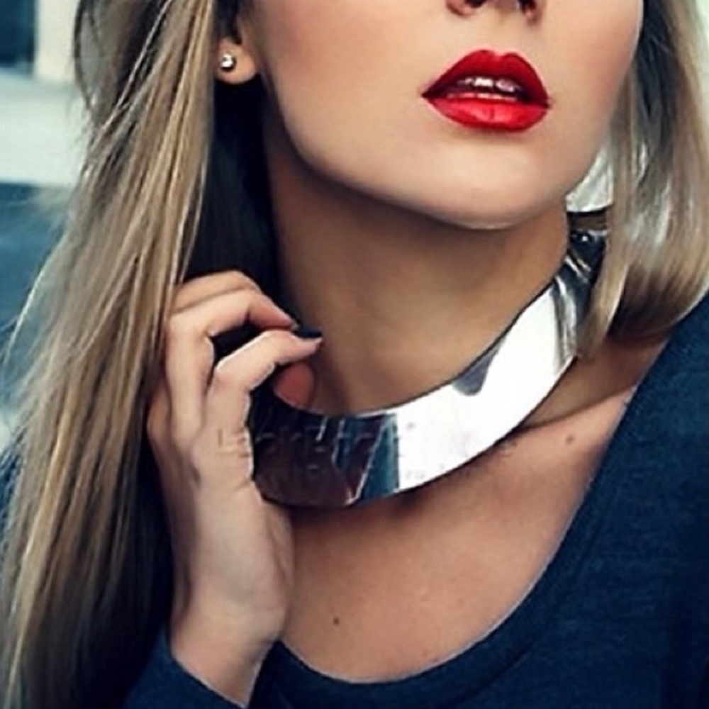 BRAND NEW MINIMALIST GOLD SILVER EGYPTIAN CHOKER COLLAR NECKLACE